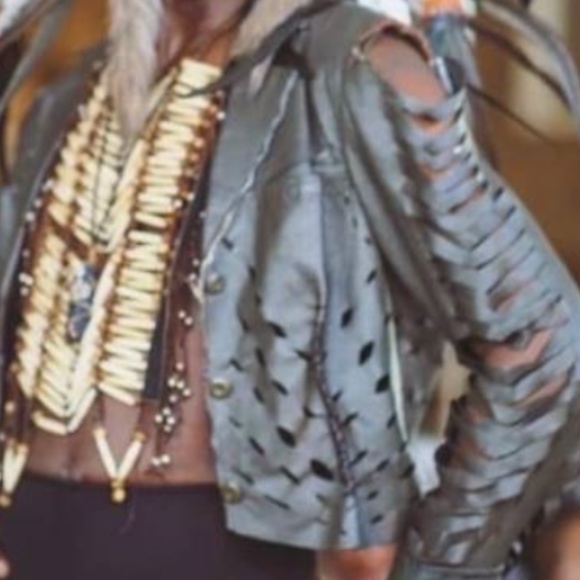 Deep green vintage single breast jacket w chevron cuts - Picture 2 of 2